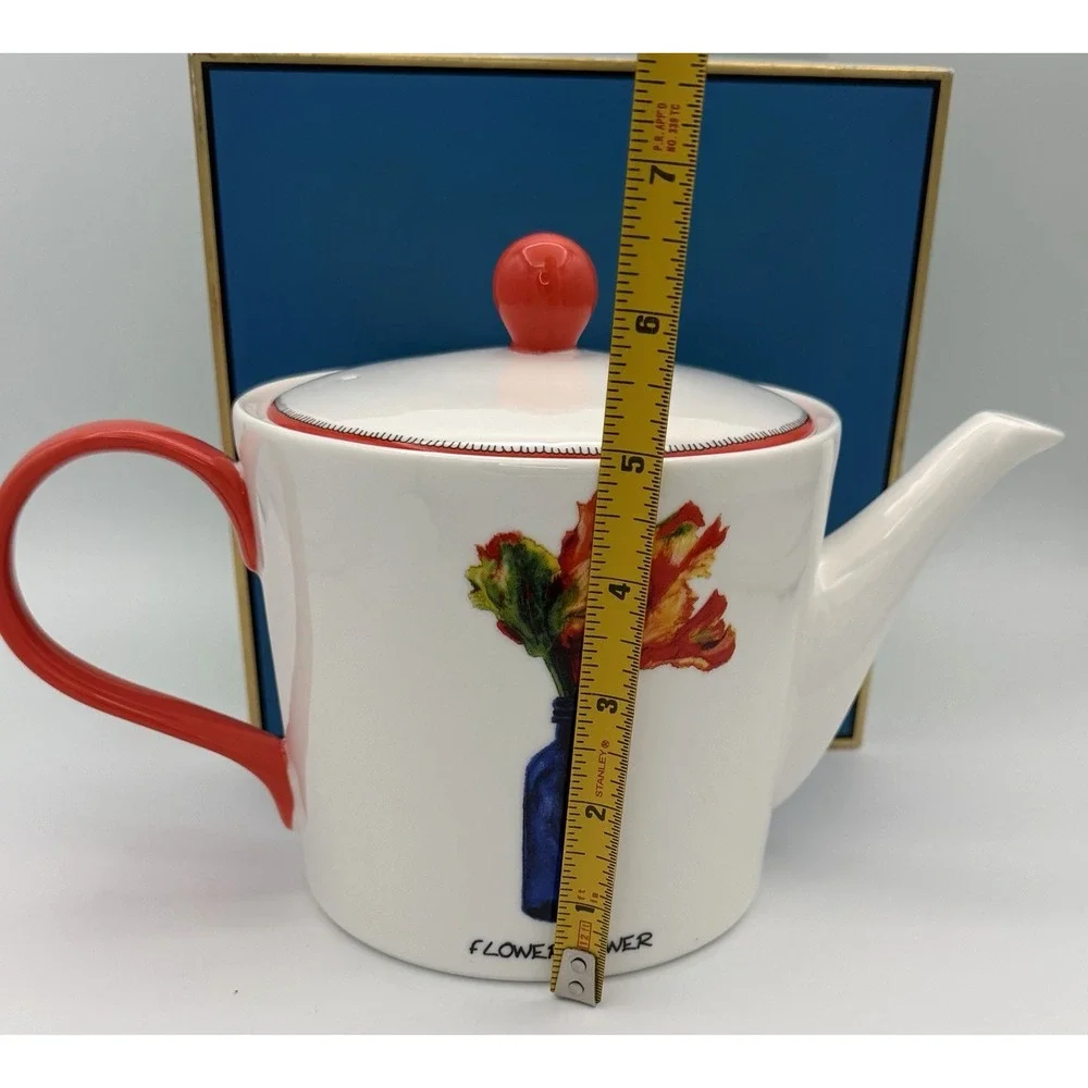 Spode Kit Kemp Doodles Teapot 32 oz Flower Power Fine China New T2204 2022
